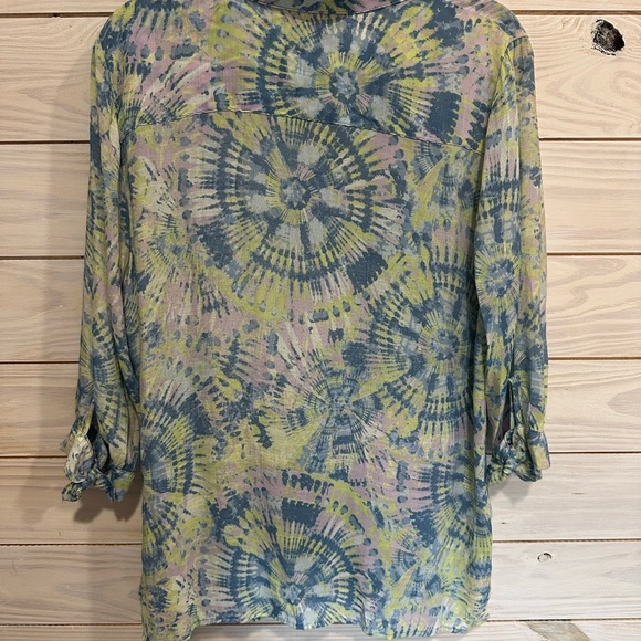 Ruby Rd. Multicolor Tie-Dye Button Down Shirt - Picture 5 of 9